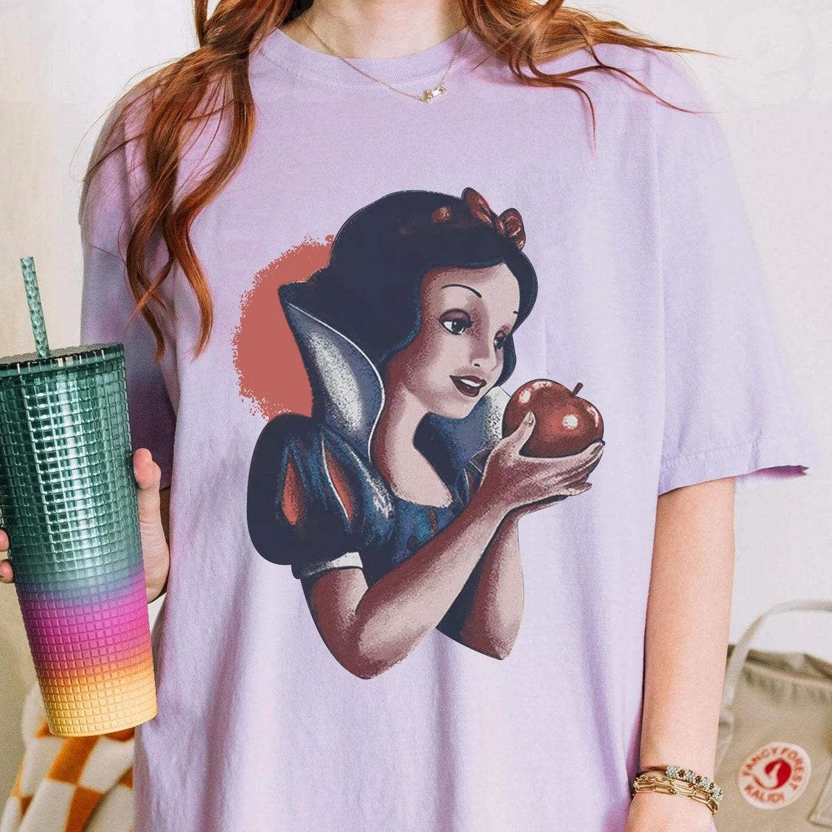 Vintage Snow White Distressed Poison Apple Portrait Shirt 1