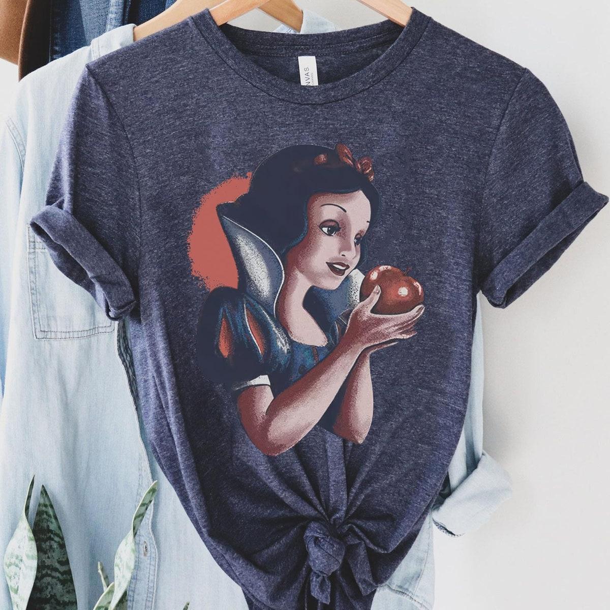 Vintage Snow White Distressed Poison Apple Portrait Shirt 2