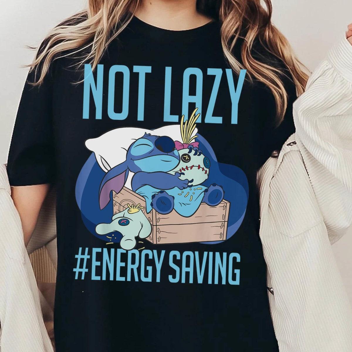 Vintage Stitch Not Lazy Energy Saving Lilo And Stitch Shirt 1