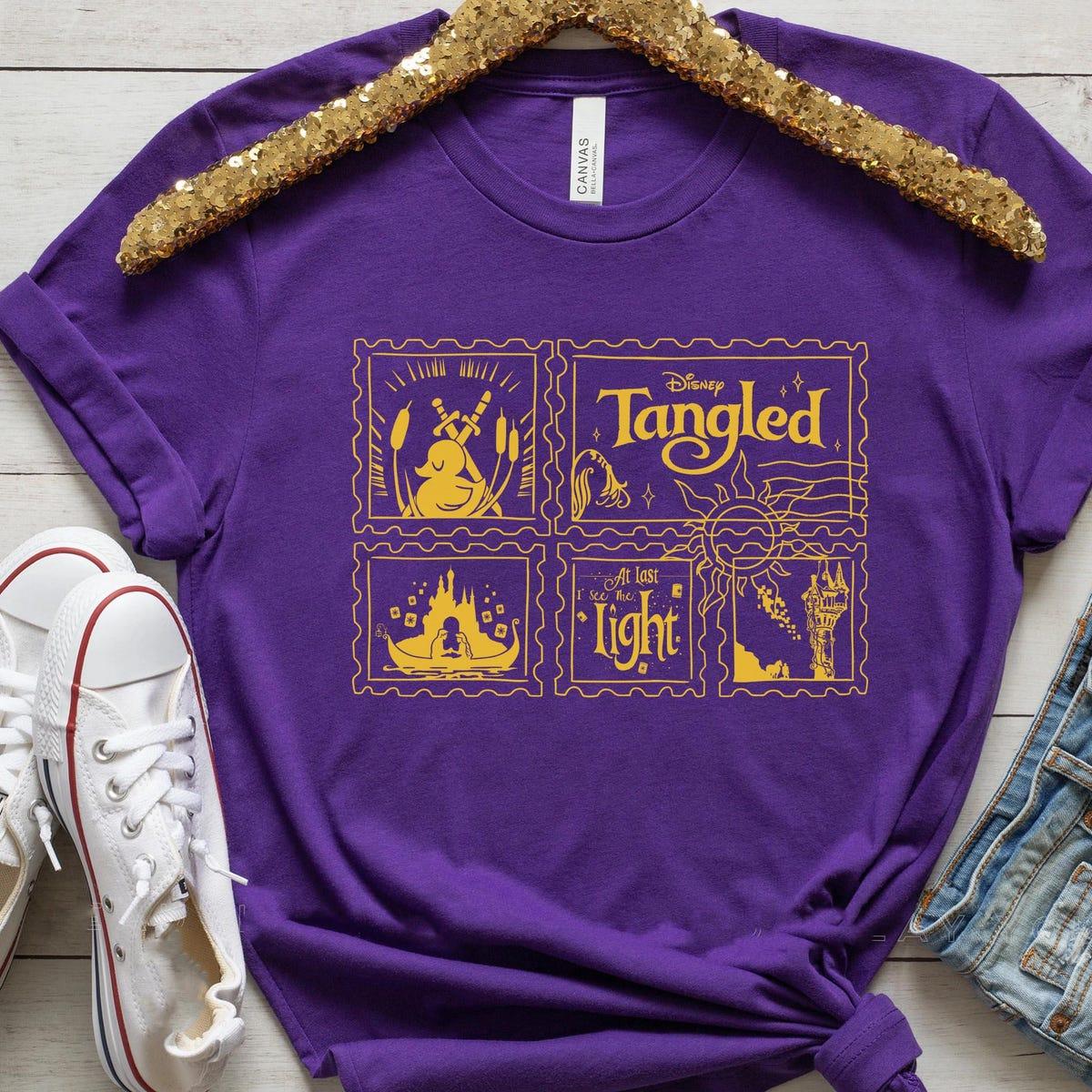 Vintage Tangled Stamps Disney Rapunzel Princess Shirt 4