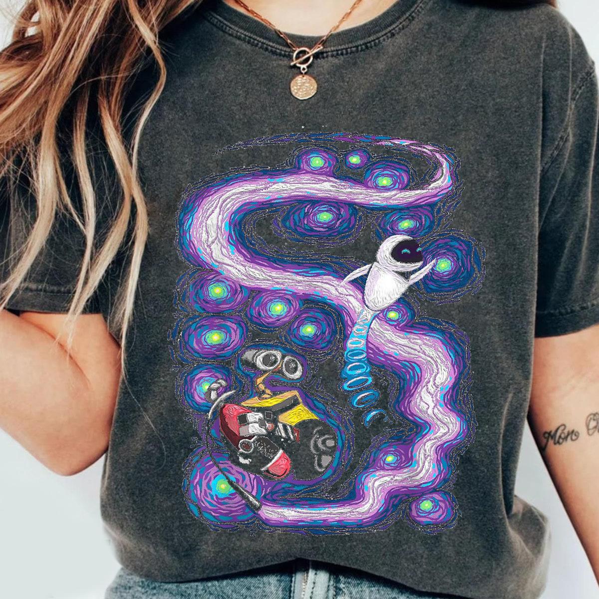 Wall e And Eve Cosmic Stars Couple Matching Shirt 2