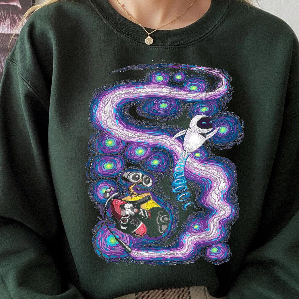 Wall e And Eve Cosmic Stars Couple Matching Shirt 3