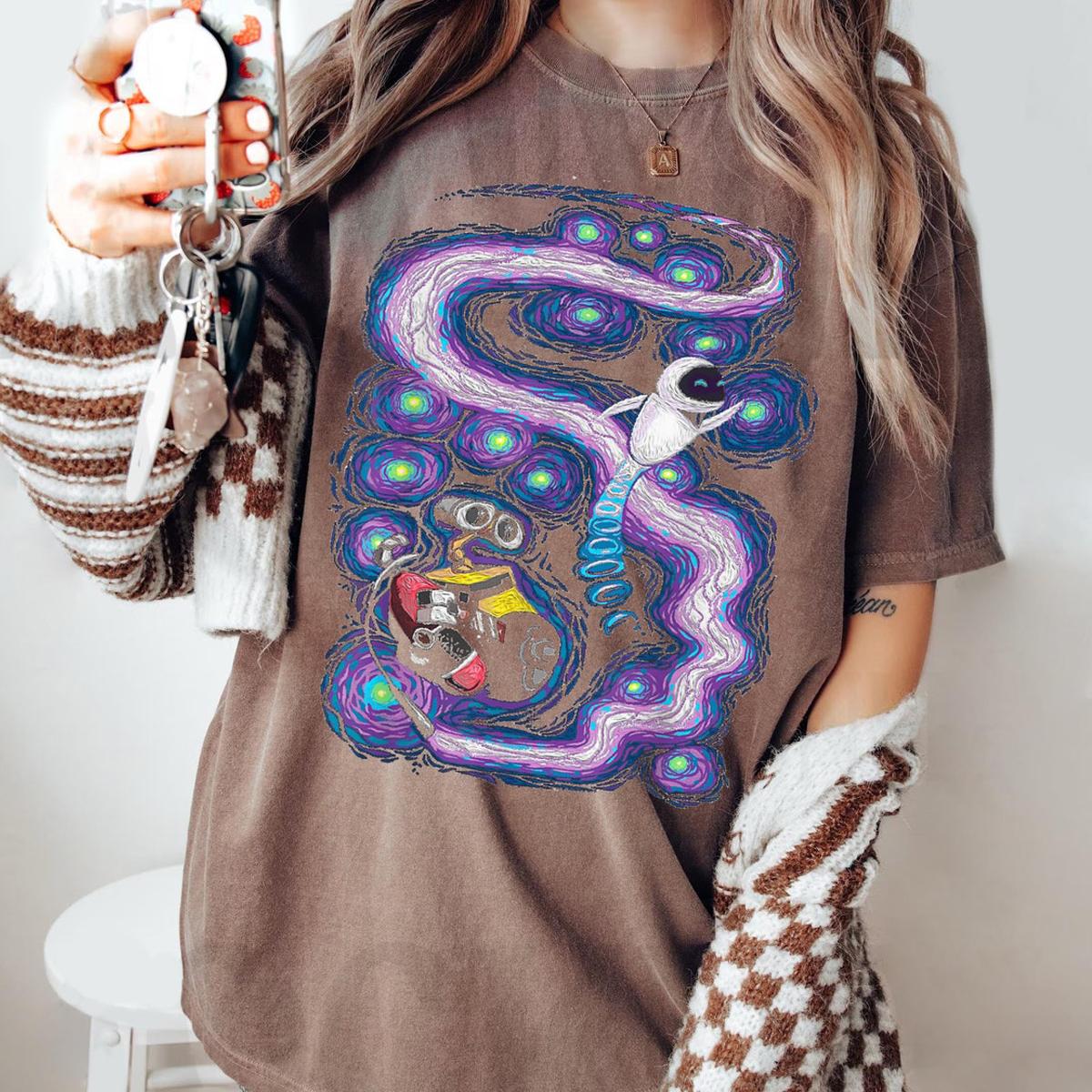 Wall e And Eve Cosmic Stars Couple Matching Shirt 4