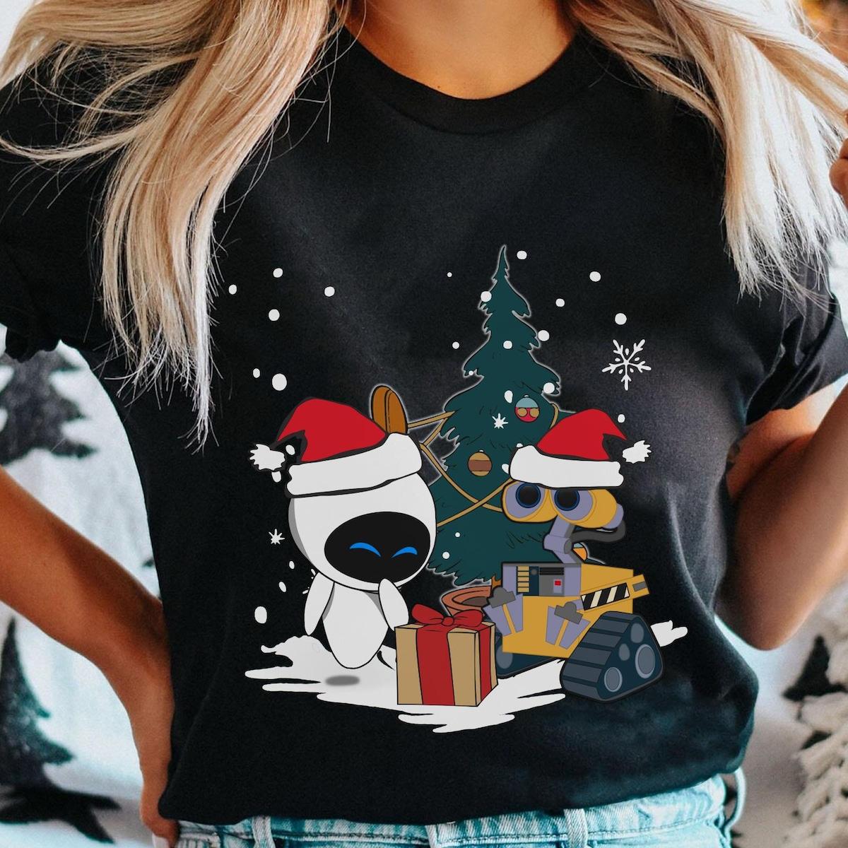 Wall e And Eve Witch Christmas Tree Shirt 1