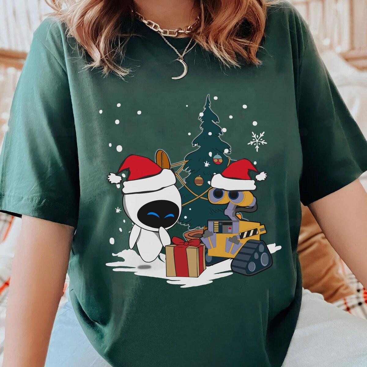 Wall e And Eve Witch Christmas Tree Shirt 3