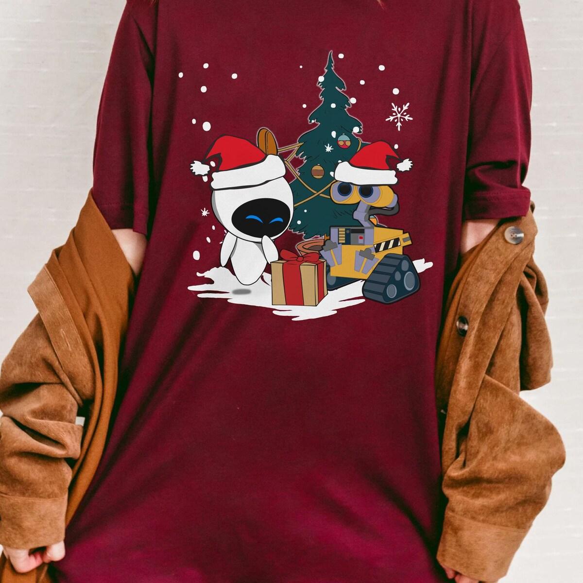 Wall e And Eve Witch Christmas Tree Shirt 6