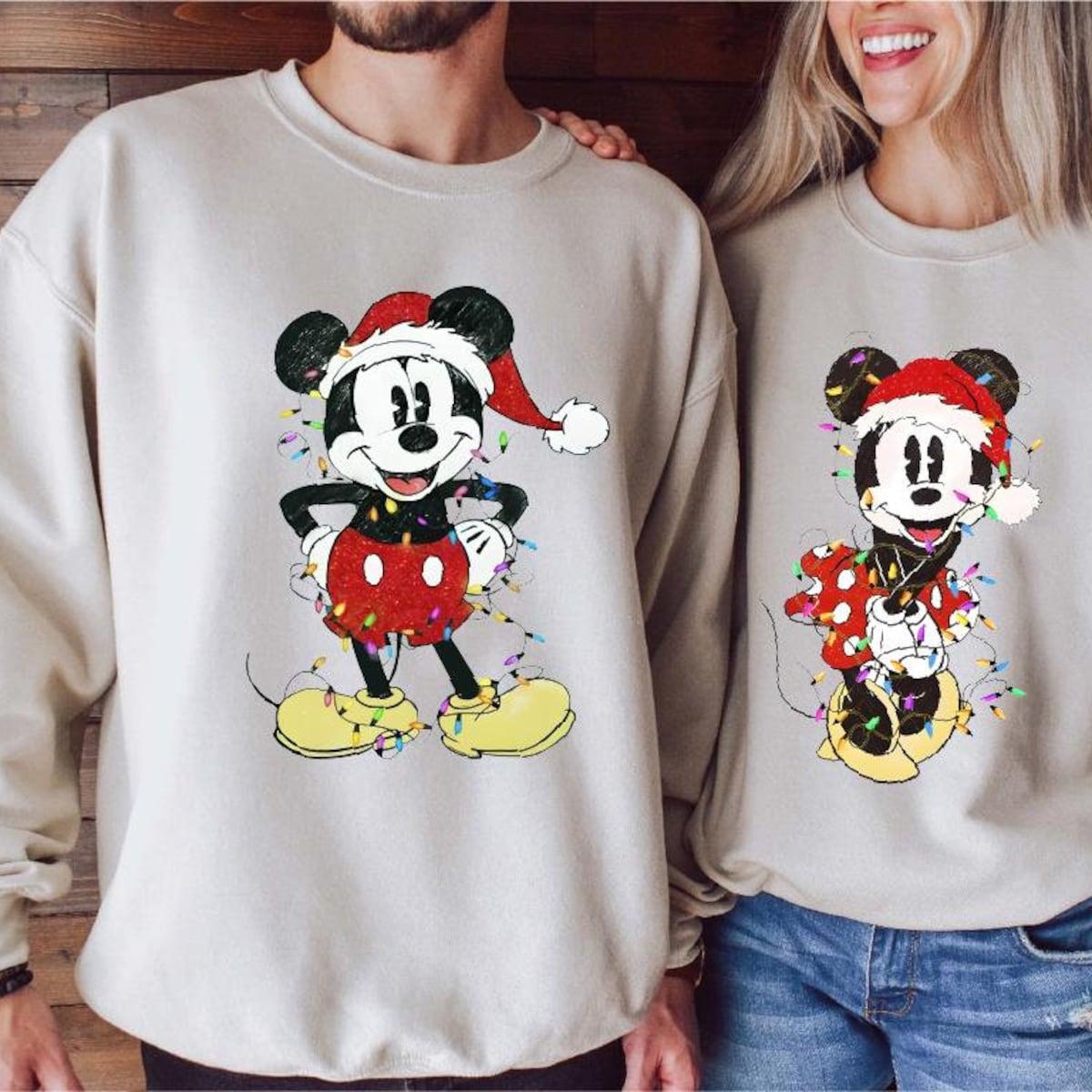 Walt Disney World Mickey Minnie Disney Couples Matching Christmas Shirt 1