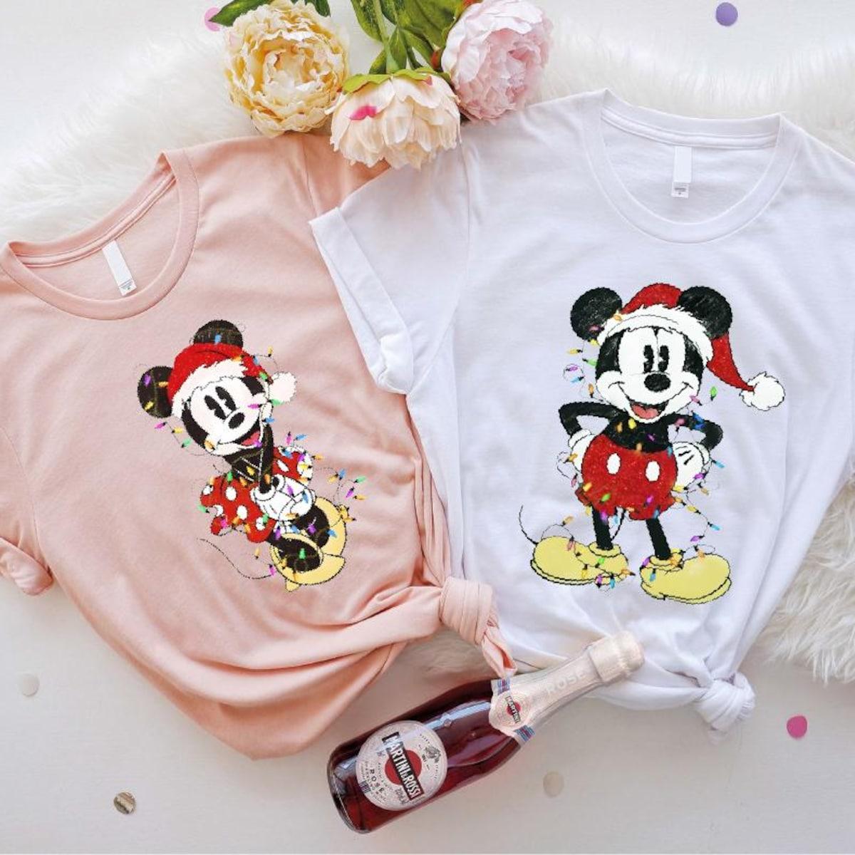 Walt Disney World Mickey Minnie Disney Couples Matching Christmas Shirt 3