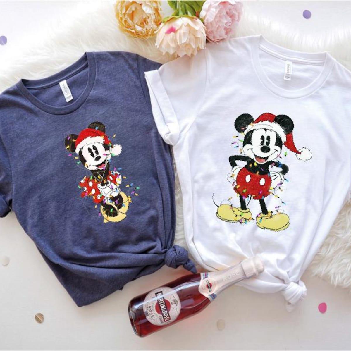 Walt Disney World Mickey Minnie Disney Couples Matching Christmas Shirt 4