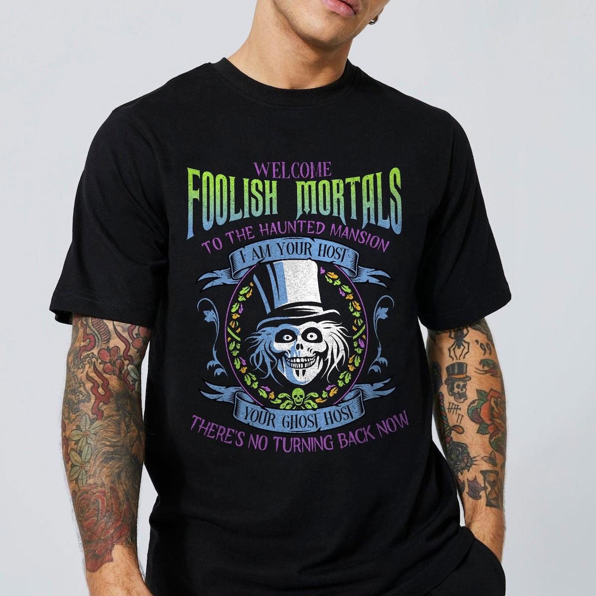 Welcome Foolish Mortals The Haunted Mansion Hatbox Ghost I Am Your Ghost Host Shirt 2