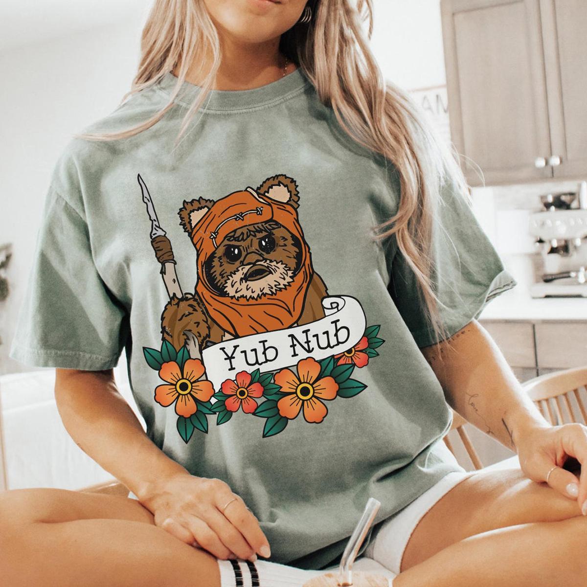 Wicket Ewok Endor Yub Nub Floral Tattoo Art Style Shirt 2