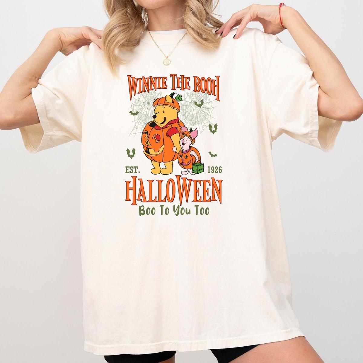 Winnie The Boo Halloween Pooh And Piglet Pumpkin Shirt 4