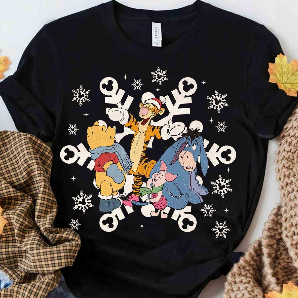 Winnie The Pooh And Friends Christmas Snowflakes Shirt 2