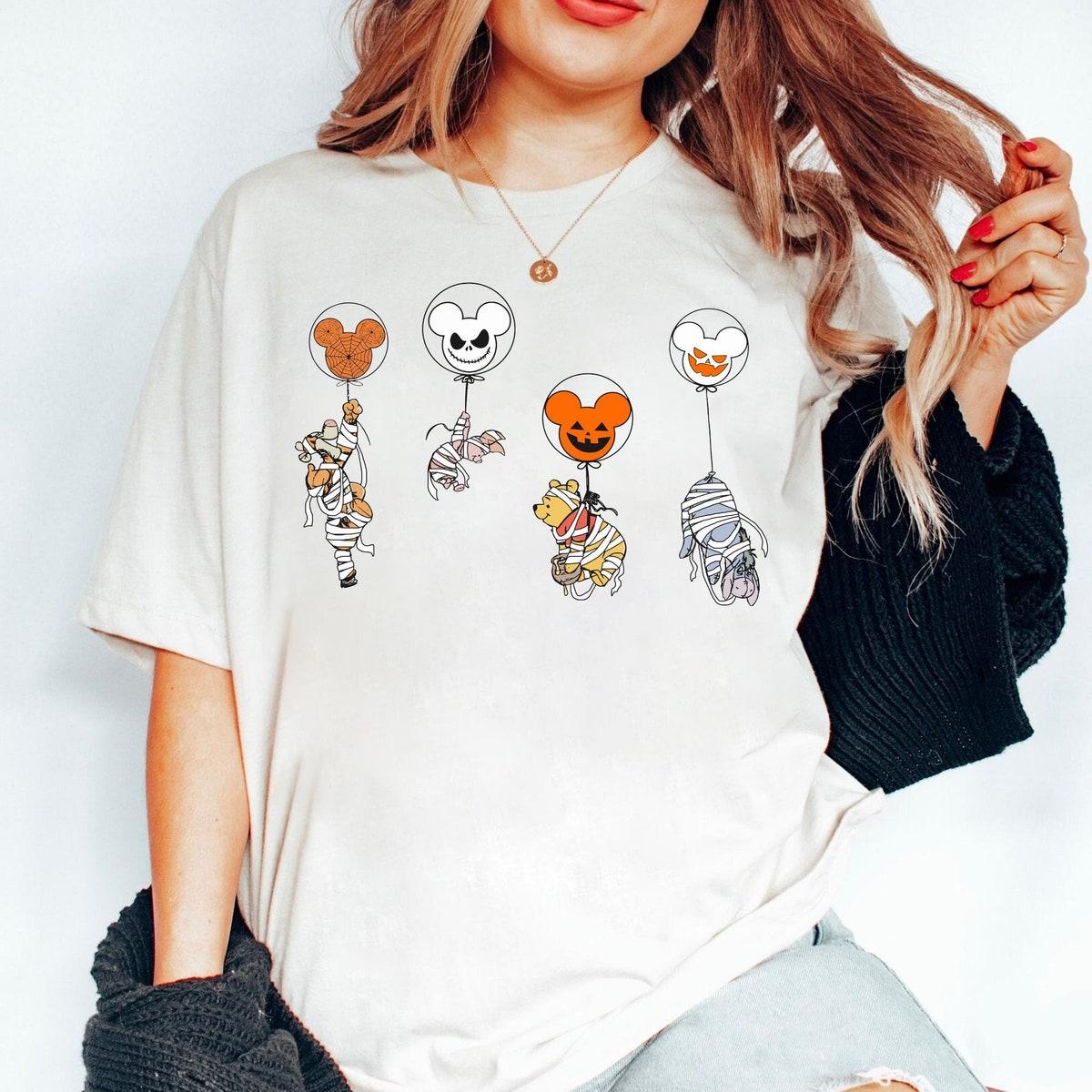 Winnie The Pooh And Friends Halloween Mickey Balloon Shirt 3