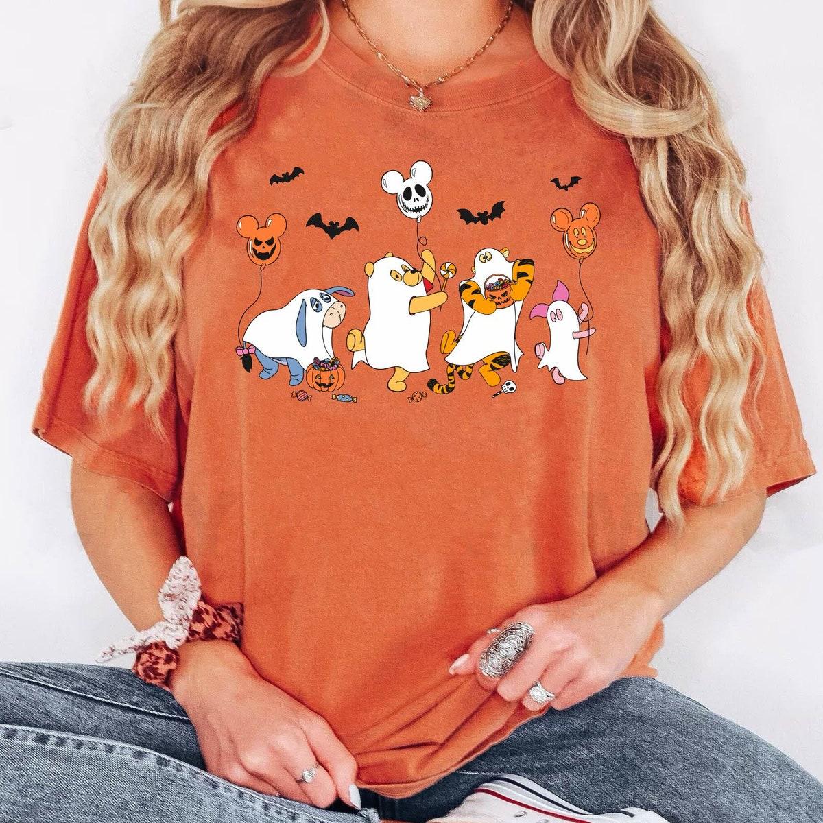 Winnie The Pooh Characters Halloween Boo Ghost Shirt 2