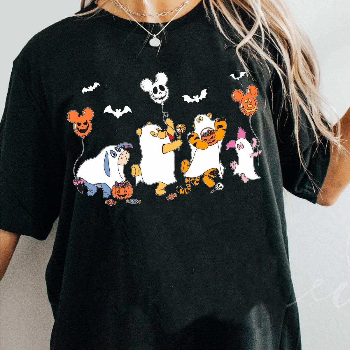 Winnie The Pooh Characters Halloween Boo Ghost Shirt 6