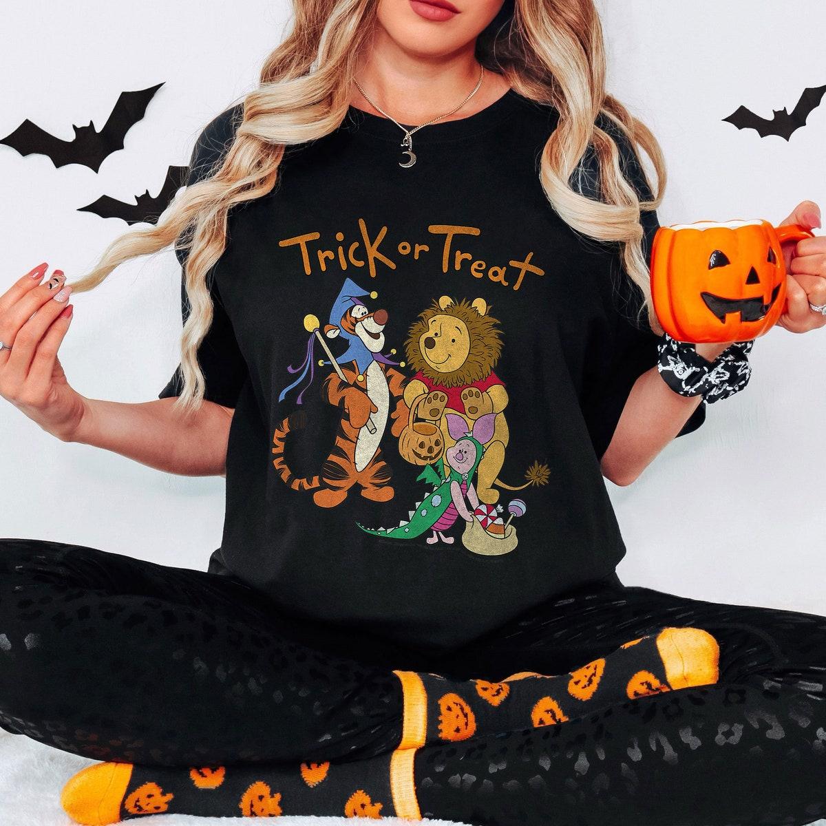 Winnie The Pooh Halloween Group Shot Trick Or Treat Shirt 1