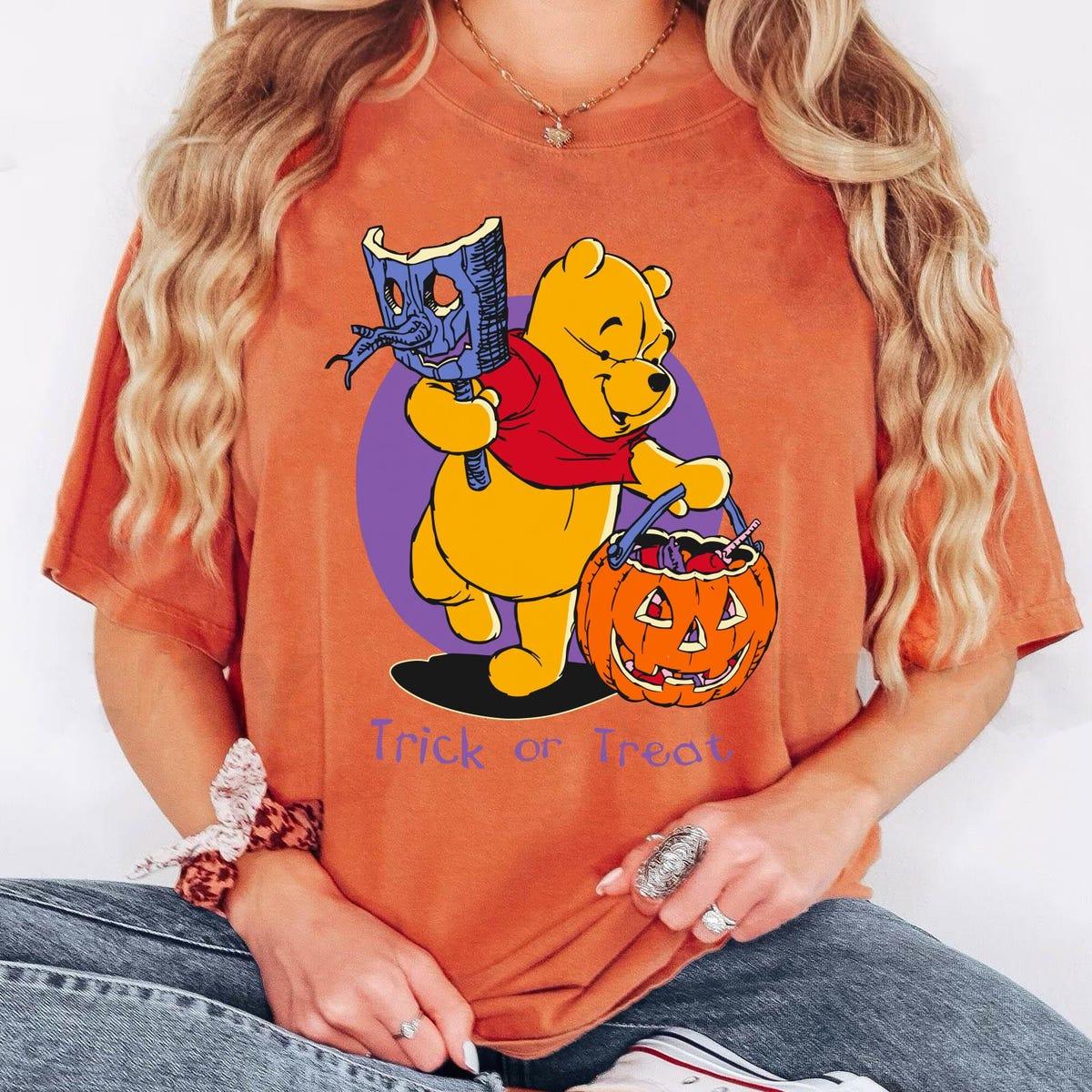 Winnie The Pooh Halloween Trick Or Treat Disney Pumpkin Shirt 3