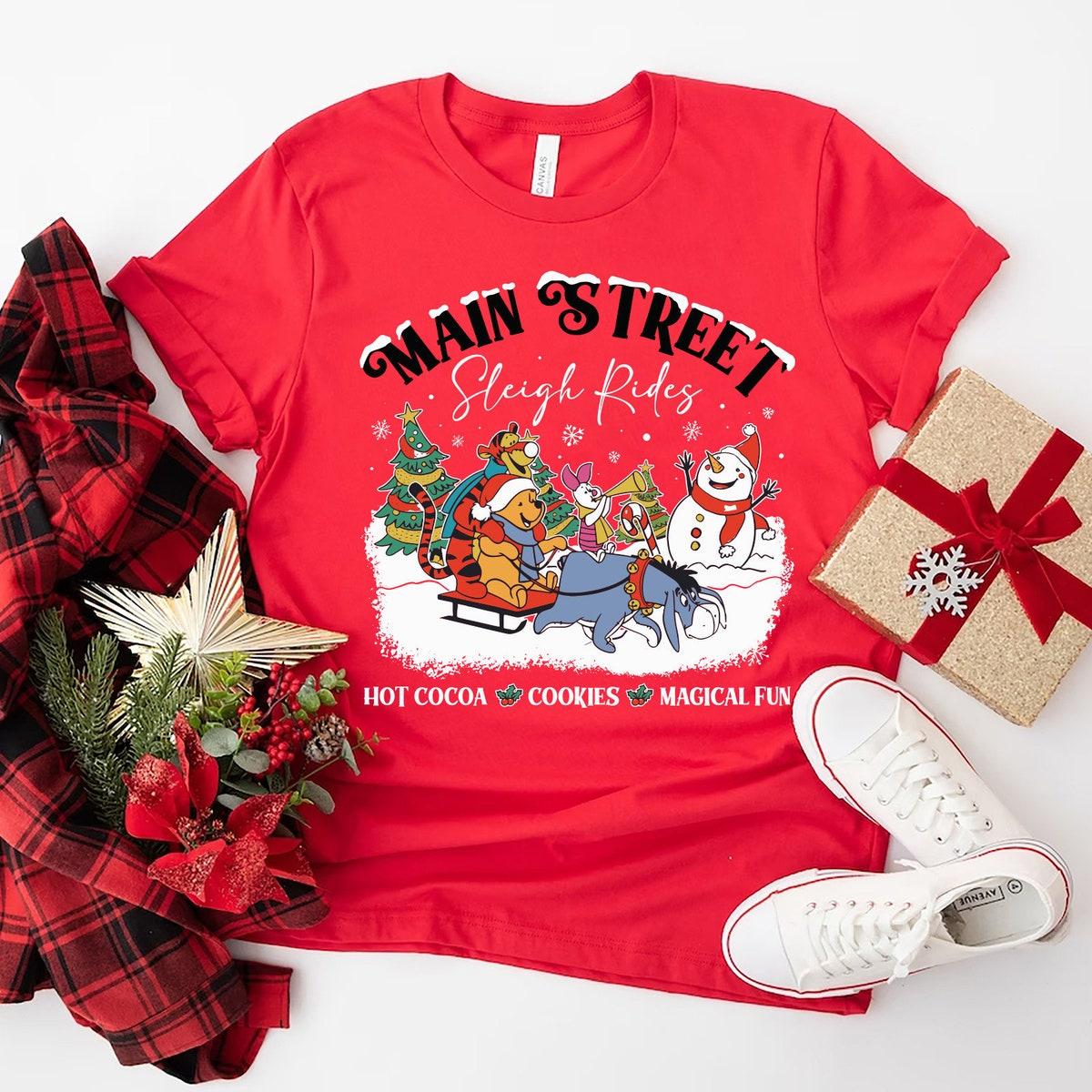 Winnie The Pooh Main Street Sleigh Rides Christmas Shirt 2