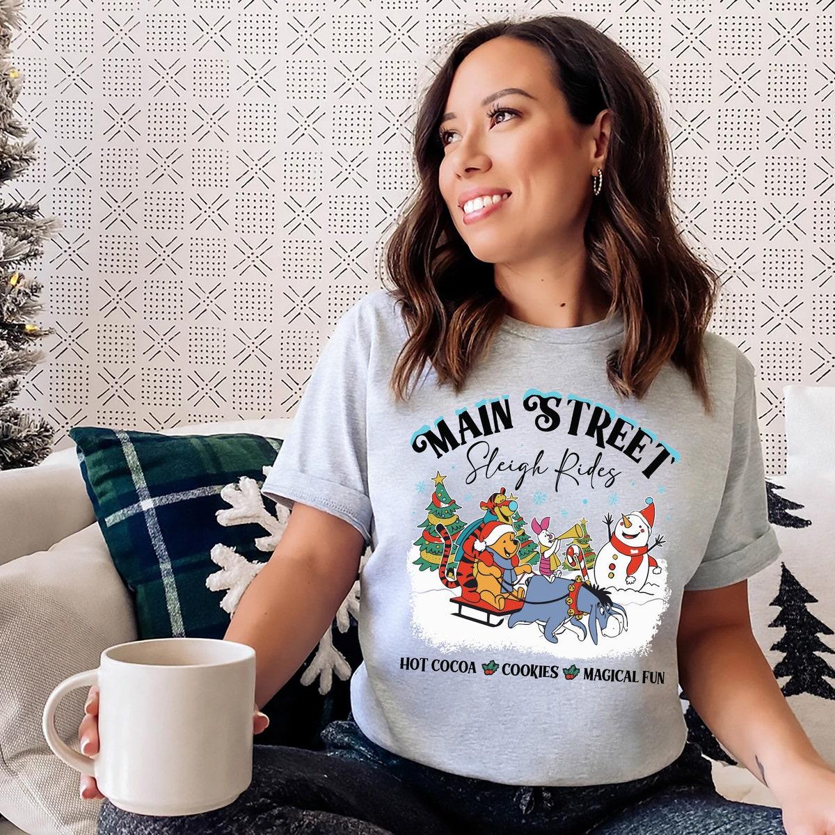 Winnie The Pooh Main Street Sleigh Rides Christmas Shirt 5