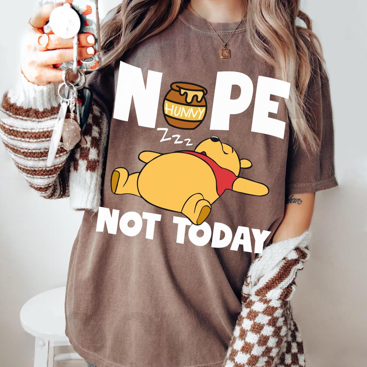 Winnie The Pooh With Honey Pot Sleeping Nope Not Today Shirt 1