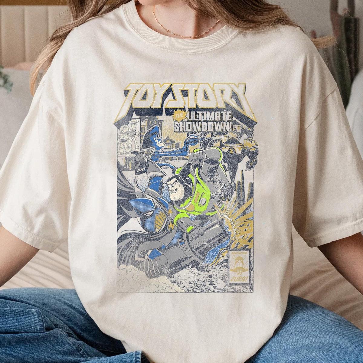 Woody And Buzz Lightyear Battle Comic Book Toy Story Shirt 1