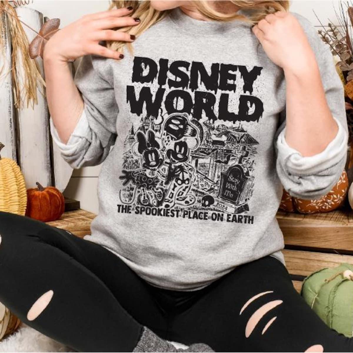 World Spookiest Place On Earth Mickey Mouse And Friends Halloween Shirt 2