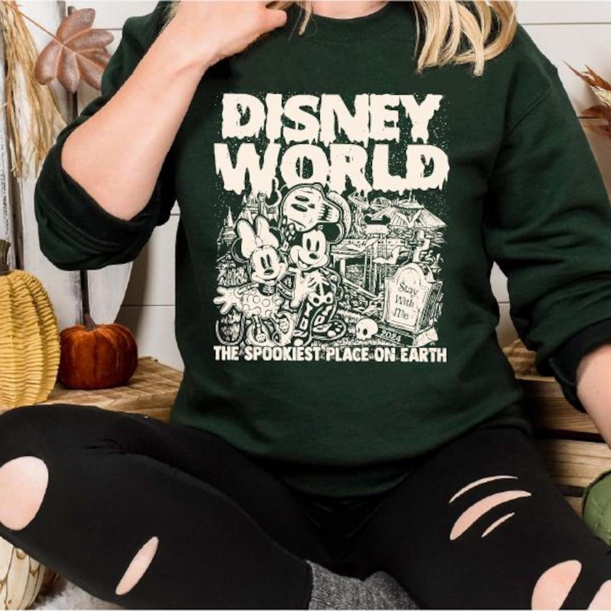 World Spookiest Place On Earth Mickey Mouse And Friends Halloween Shirt 3