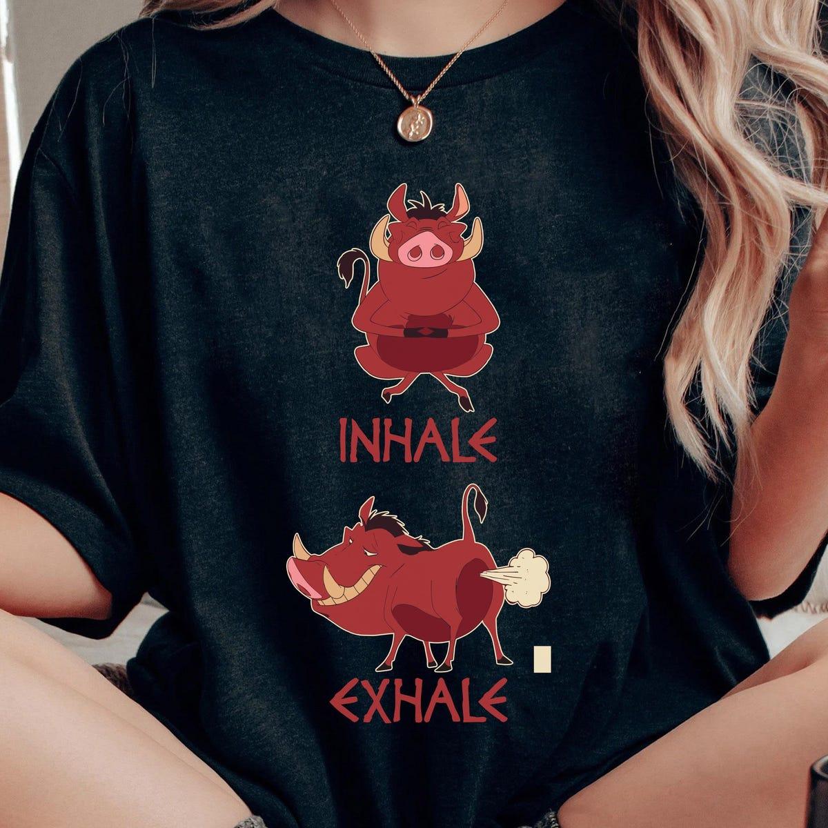 Yoga Pumbaa Inhale Exhale The Lion King Disney Shirt 1