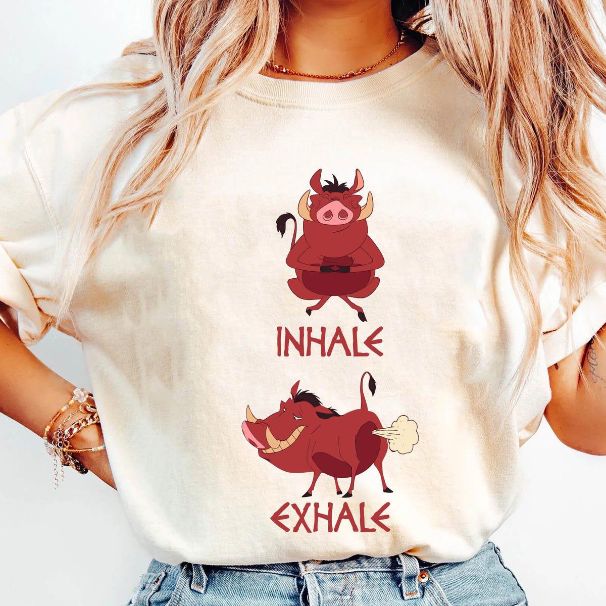 Yoga Pumbaa Inhale Exhale The Lion King Disney Shirt 2