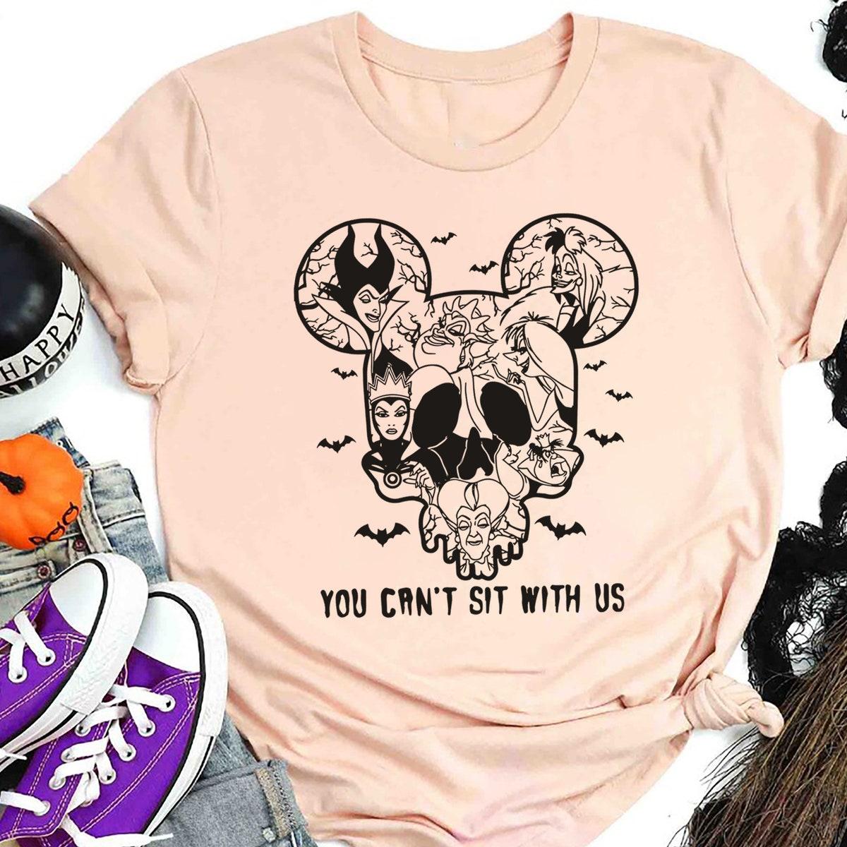 You Can't Sit With Us Disney Villains Halloween Shirt 2