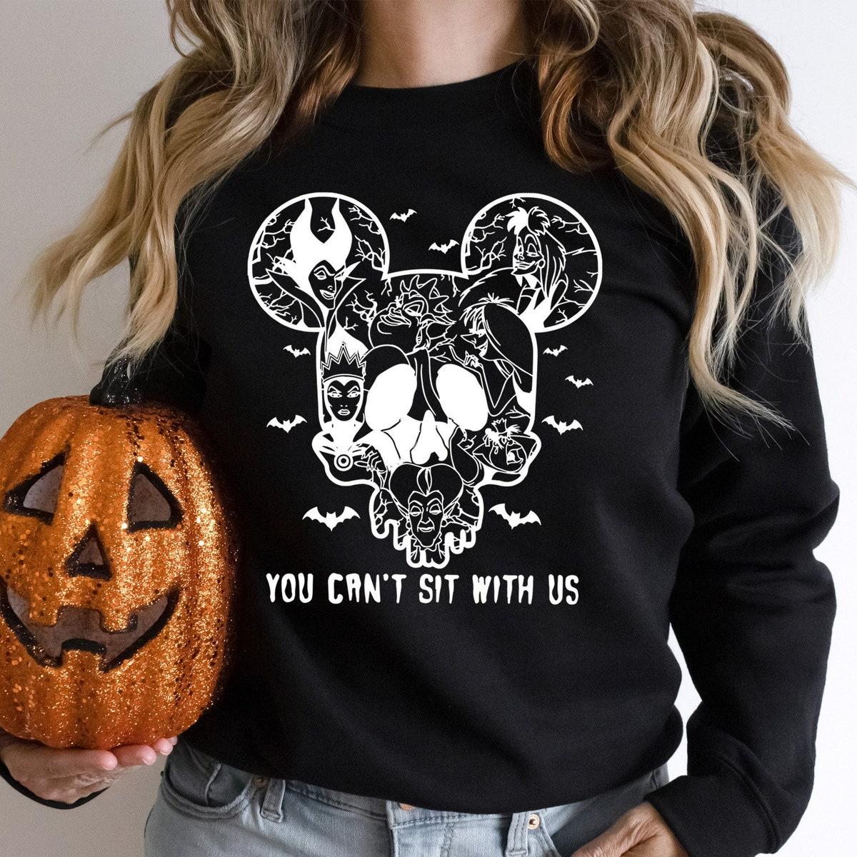 You Can't Sit With Us Disney Villains Halloween Shirt 3