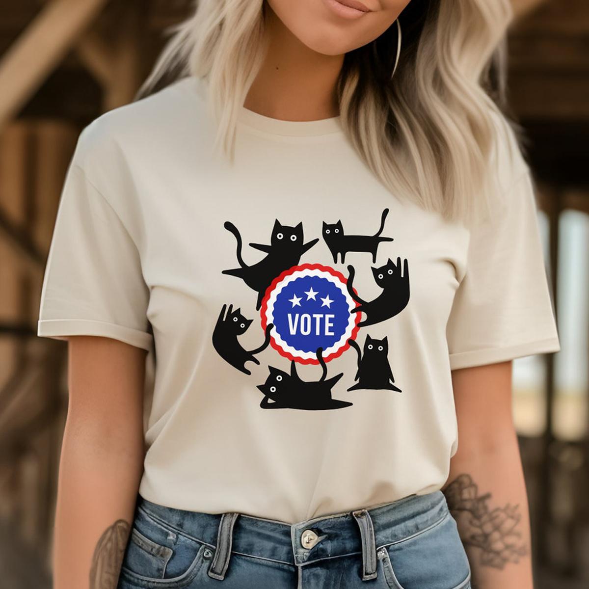 Black Cats Vote Election 2024 Shirt 1