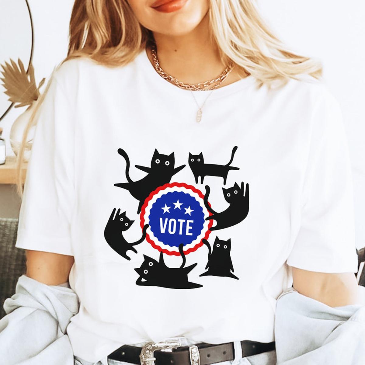 Black Cats Vote Election 2024 Shirt 2