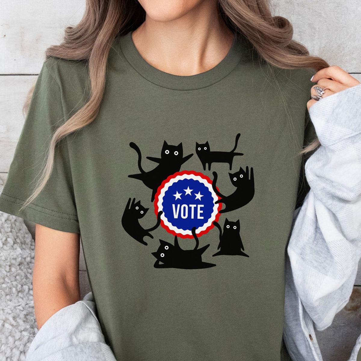 Black Cats Vote Election 2024 Shirt 5