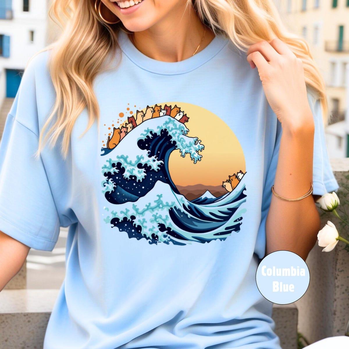 Blue Wave Cat For Kamala Cat Ladies Shirt 1