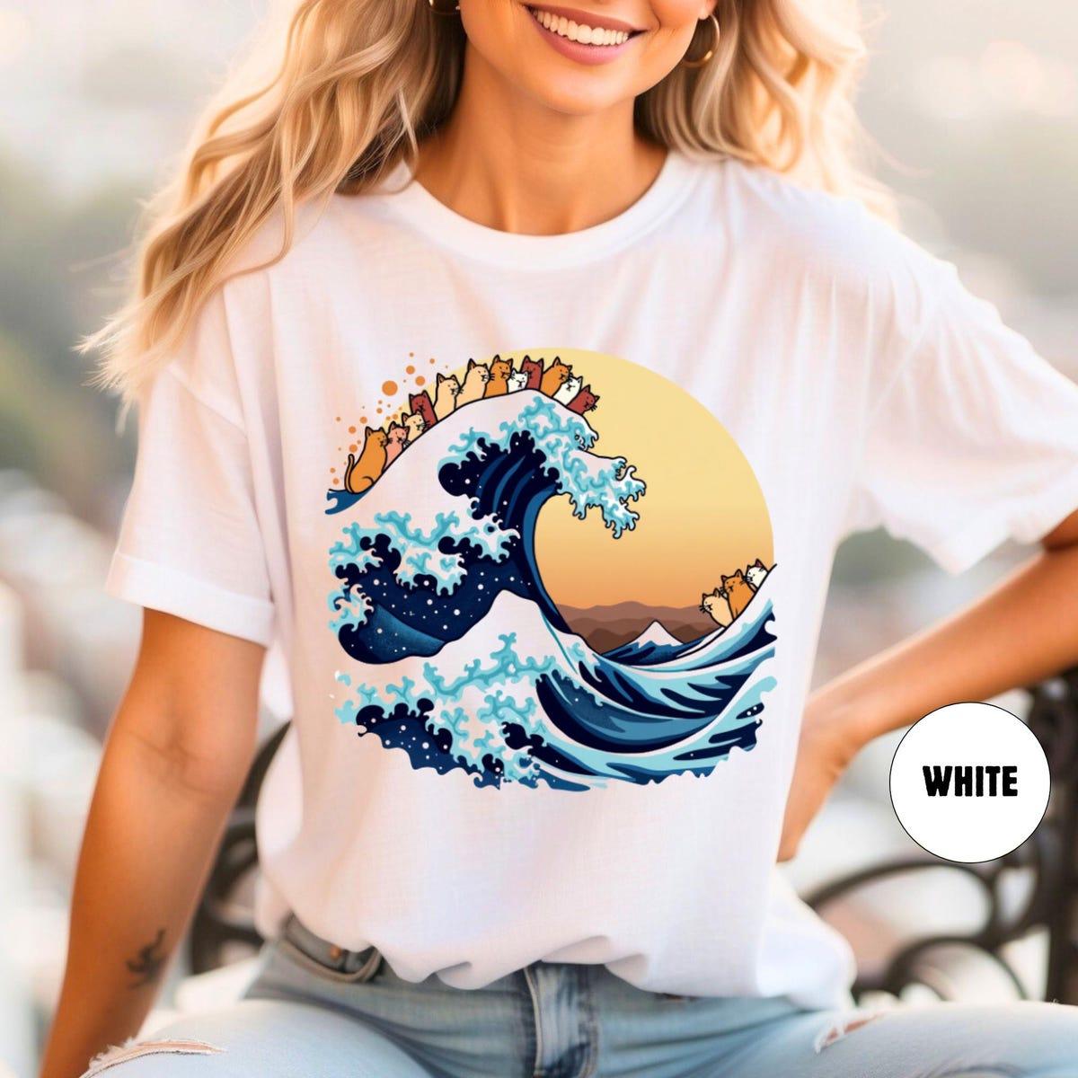 Blue Wave Cat For Kamala Cat Ladies Shirt 3