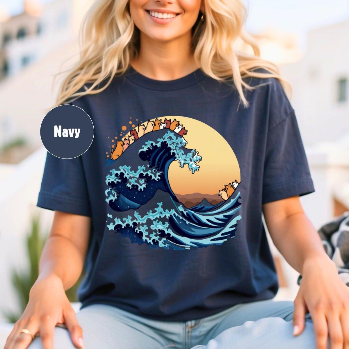 Blue Wave Cat For Kamala Cat Ladies Shirt 4