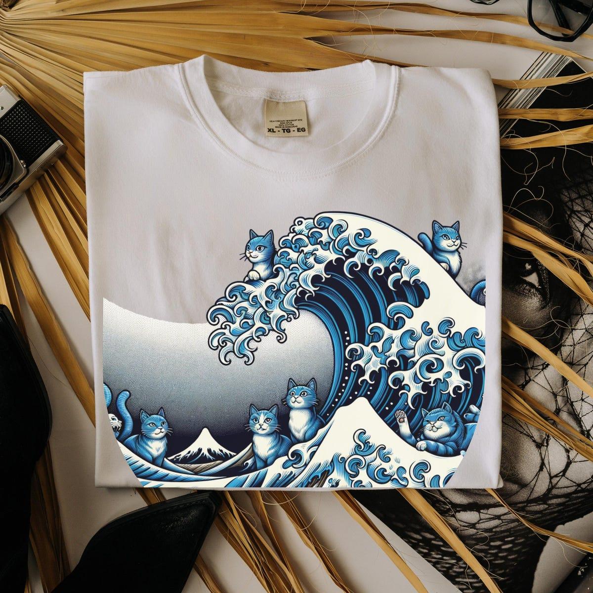 Blue Wave Cat For Kamala Shirt 1