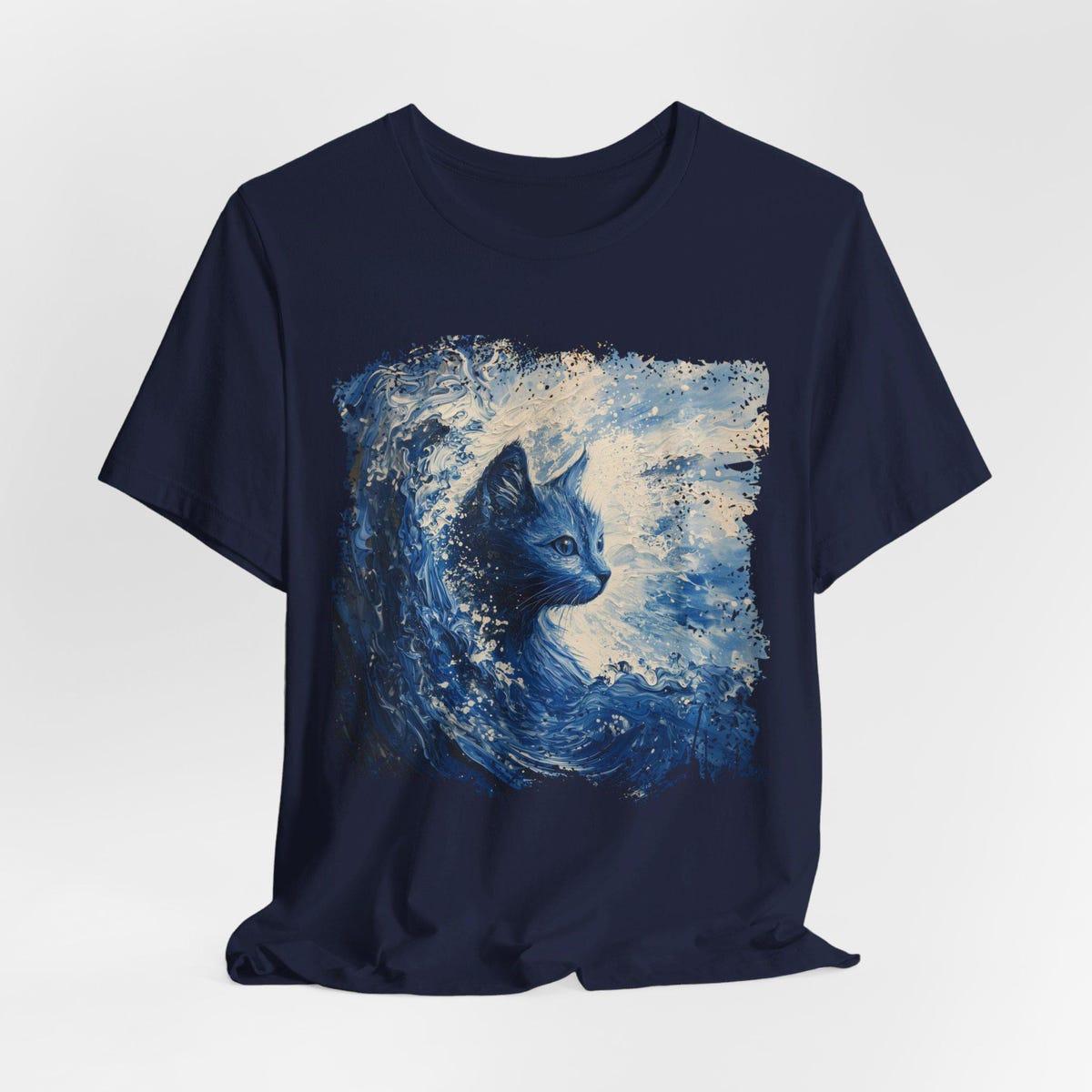 Blue Wave Cat Kamala Supporter Art Shirt 6