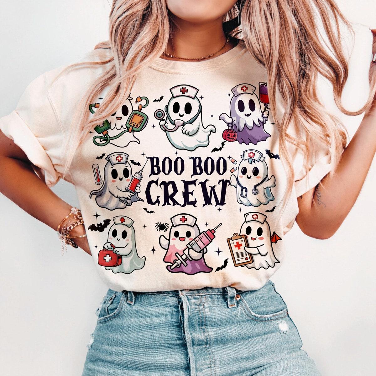 Boo Boo Crew Nurse Halloween Pink Shirt 1