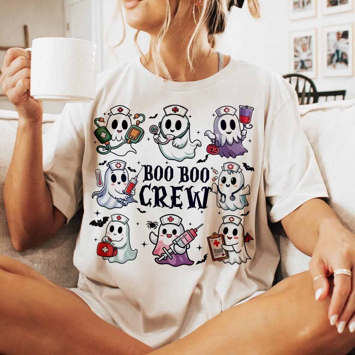 Boo Boo Crew Nurse Halloween Pink Shirt 2