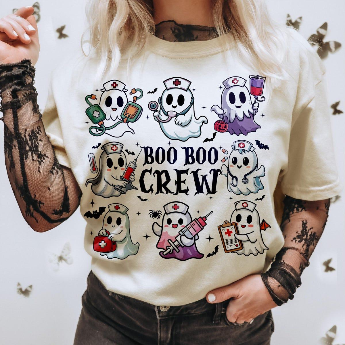 Boo Boo Crew Nurse Halloween Pink Shirt 3