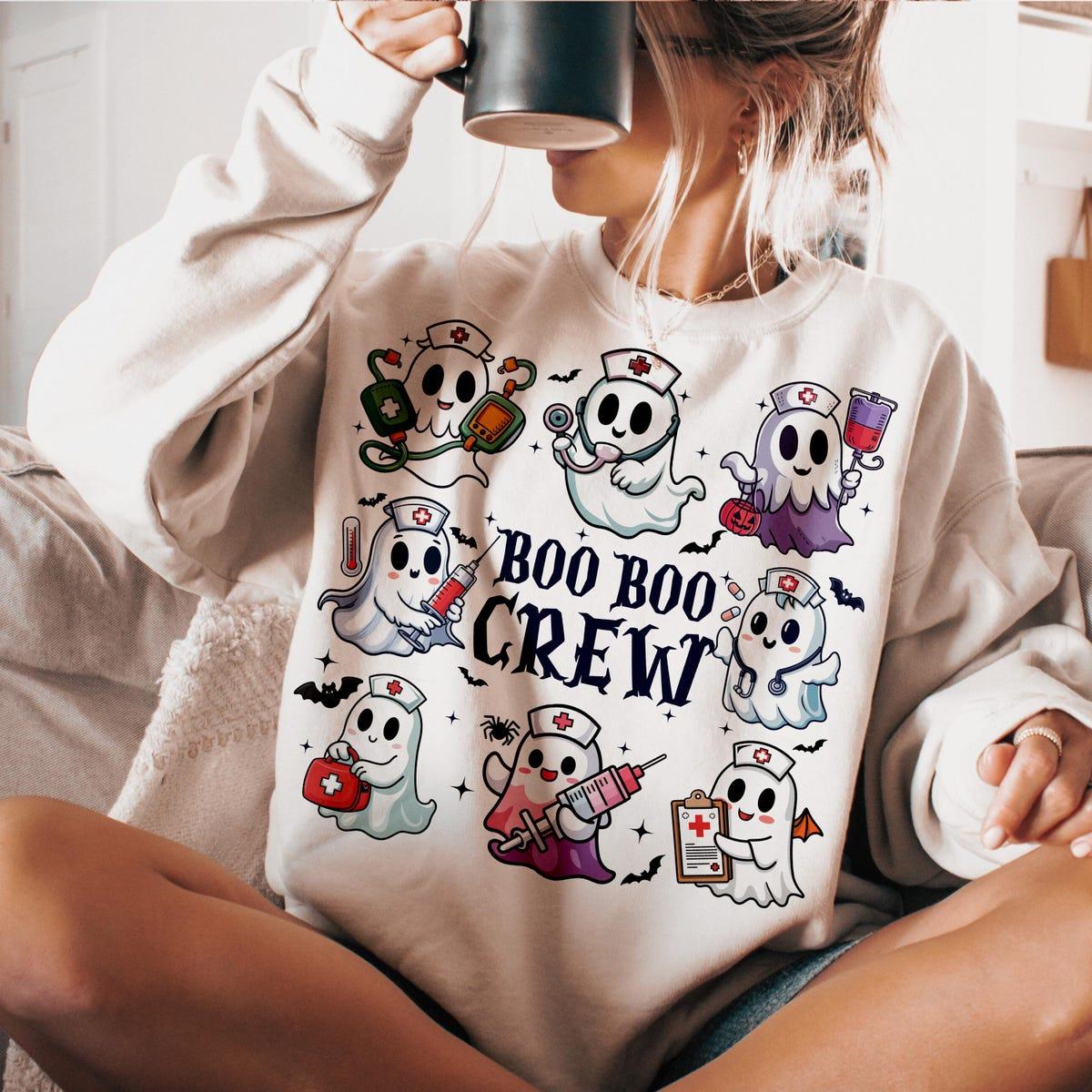 Boo Boo Crew Nurse Halloween Pink Shirt 4