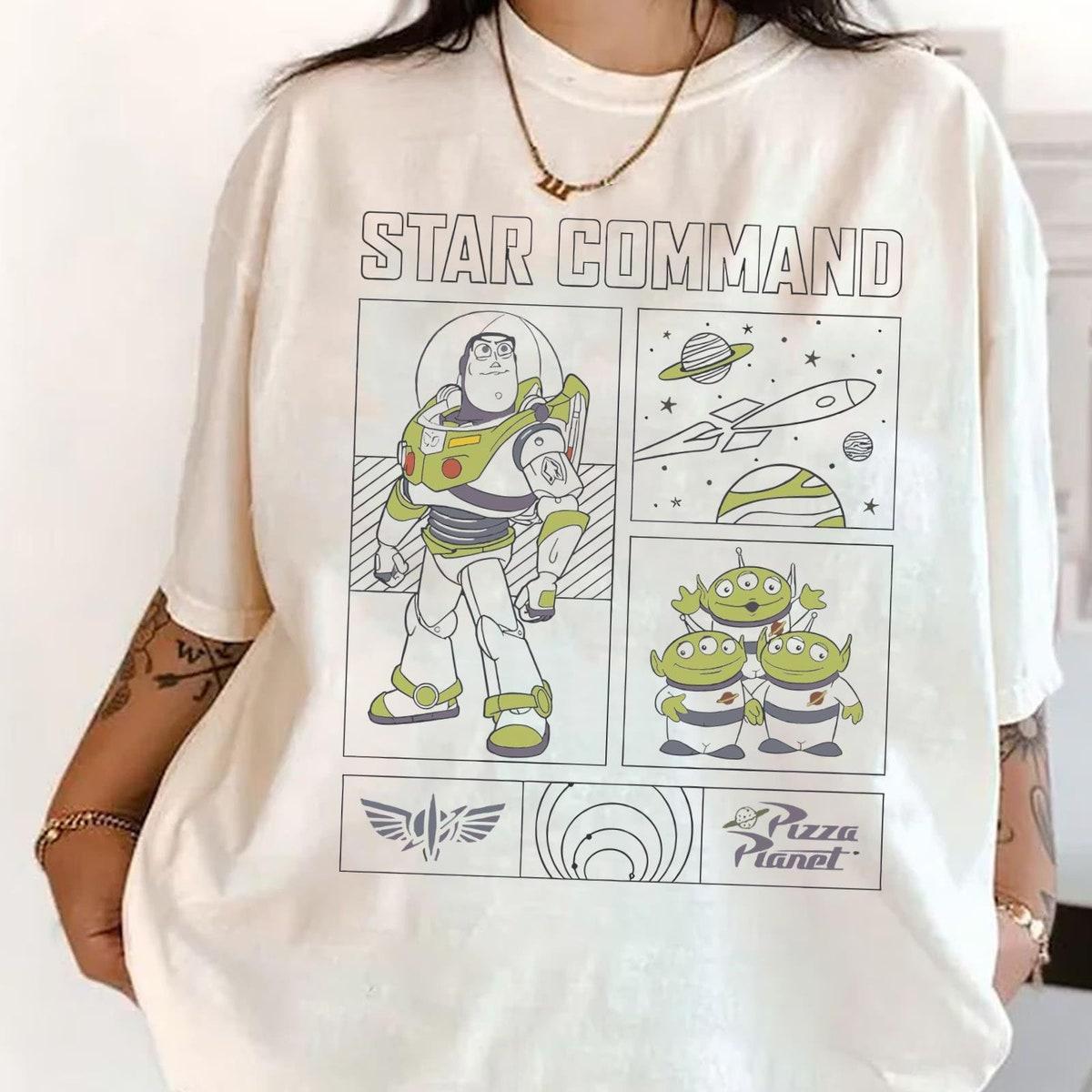 Buzz Lightyear Aliens Star Command Pizza Planet Graphic Shirt 1