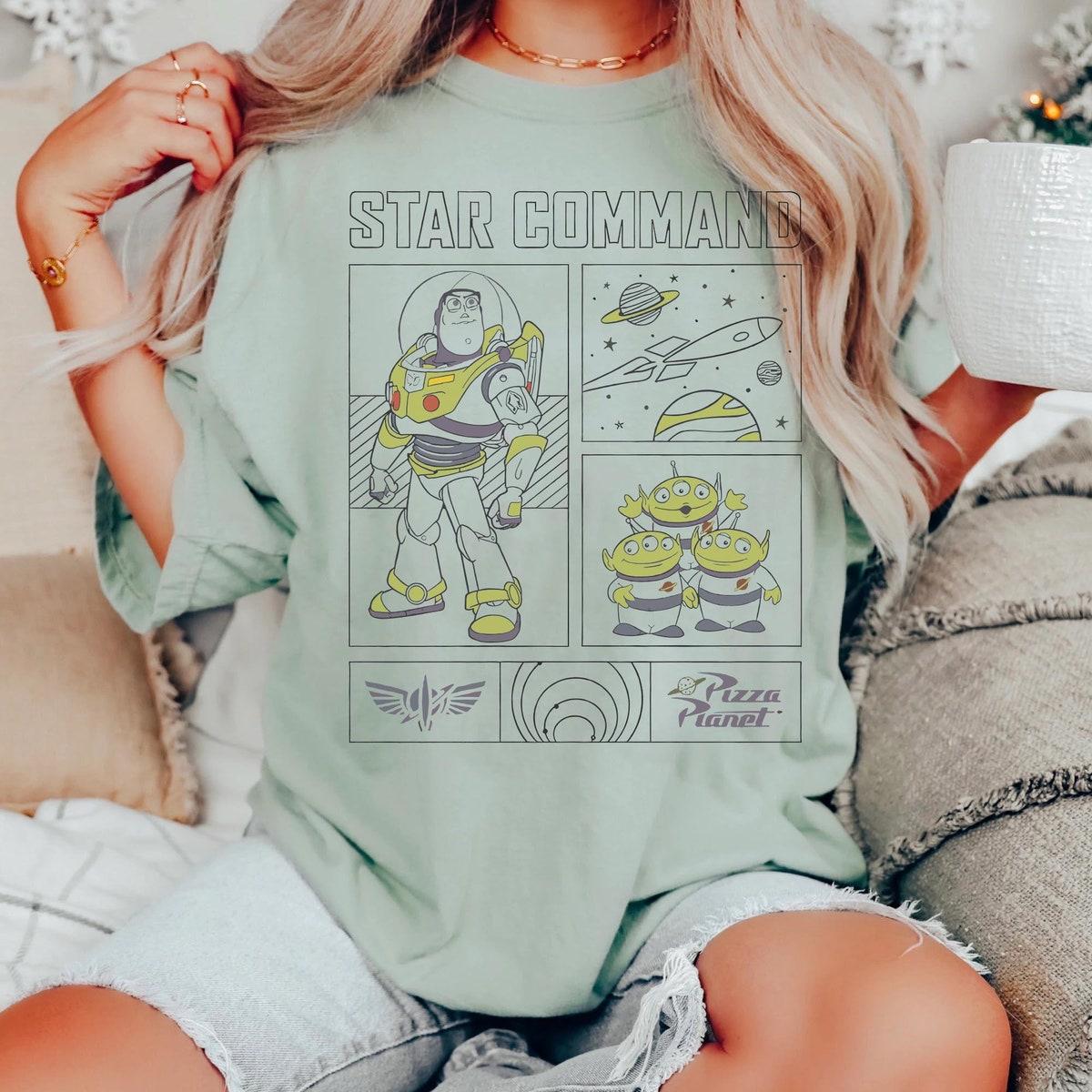 Buzz Lightyear Aliens Star Command Pizza Planet Graphic Shirt 5