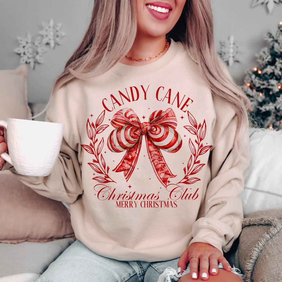 Candy Cane Christmas Club Christmas Season Sweatshirts 3