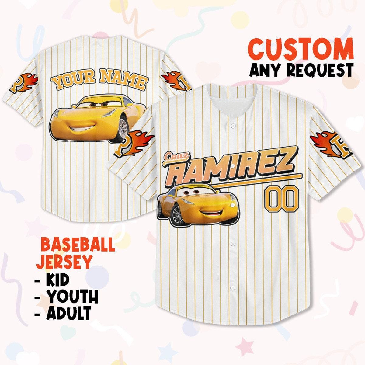 Cars Ramirez Yellow Jersey Personalized Disney Baseball Jersey 1