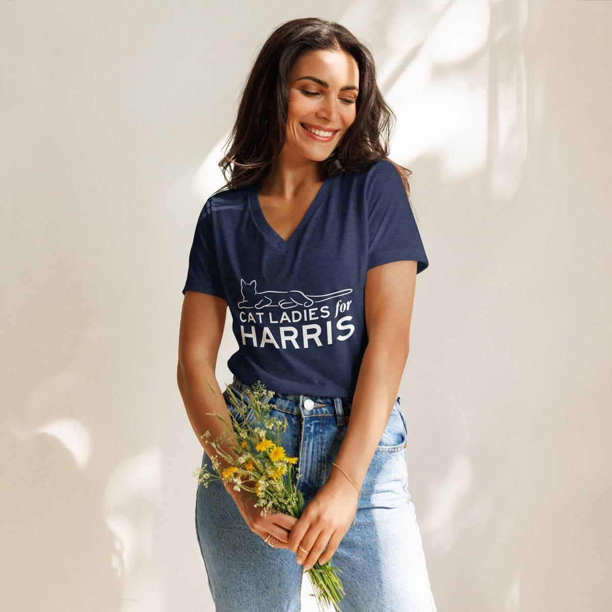 Cat Ladies For Harris Kamala Harris President Election 2024 Shirt 1