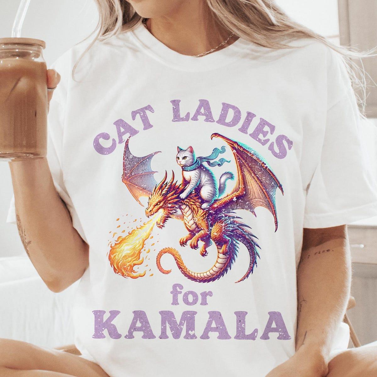 Cat Ladies For Kamala Feminist Shirt 2